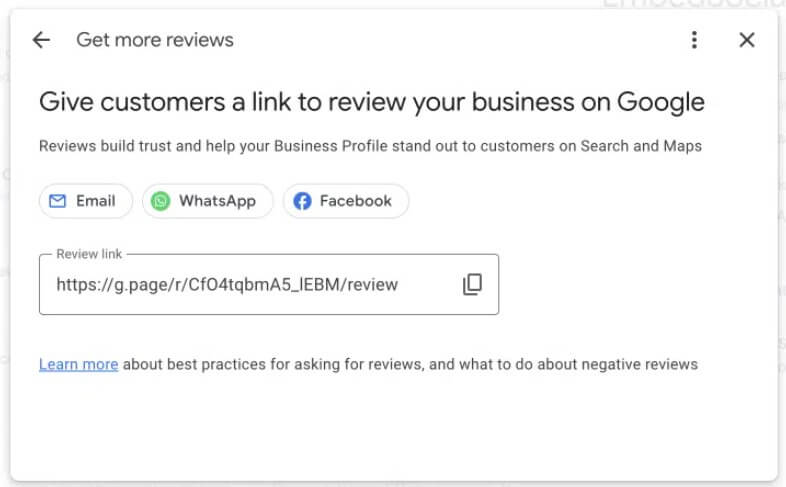 generate google review link
