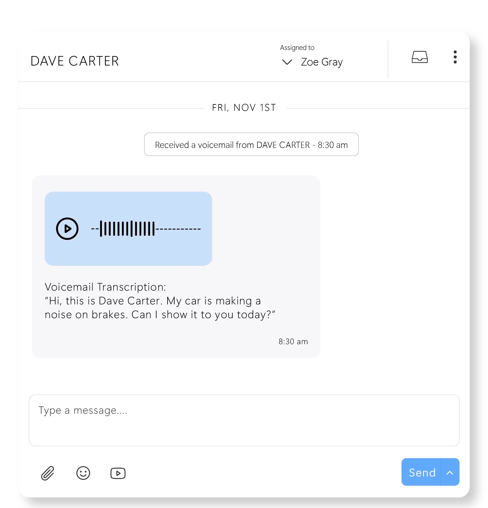 Voicemail Management with Transcription