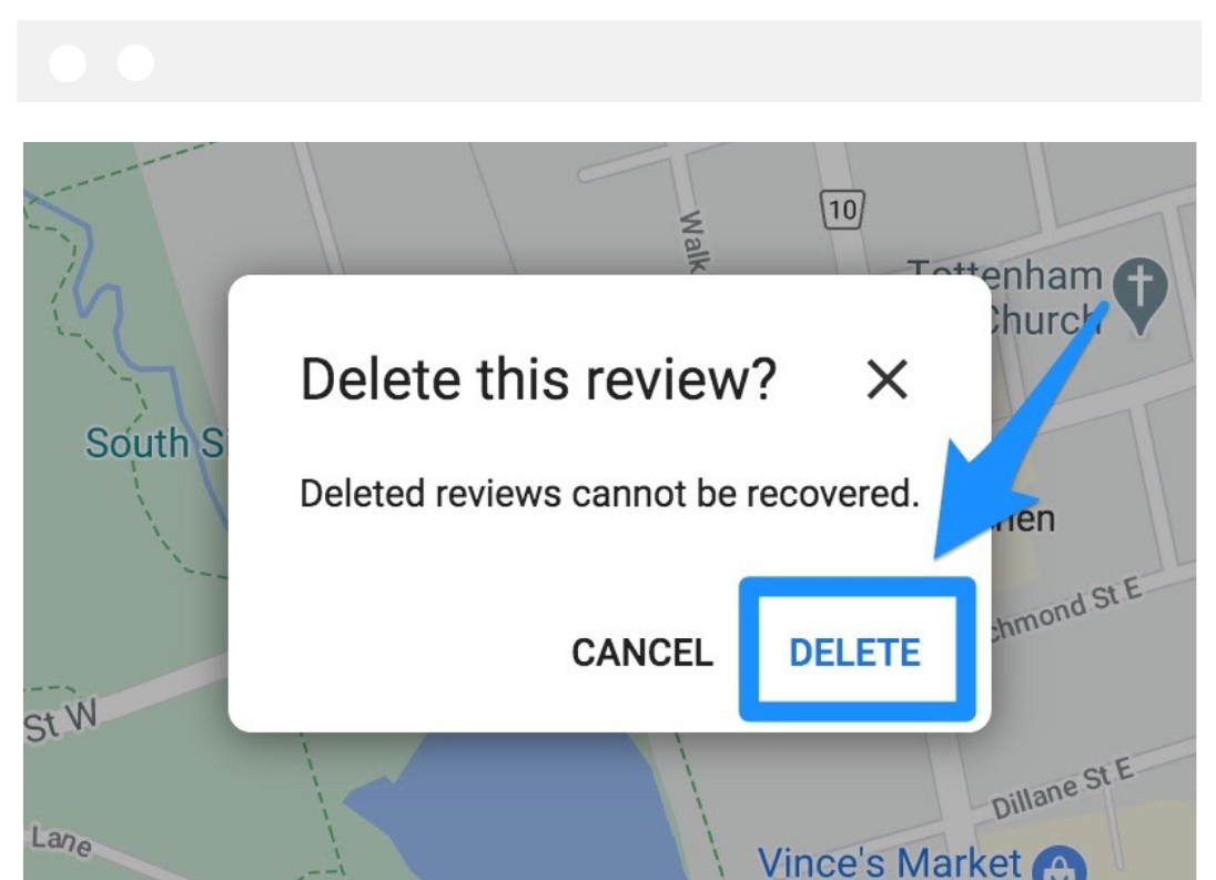 Google Maps delete review