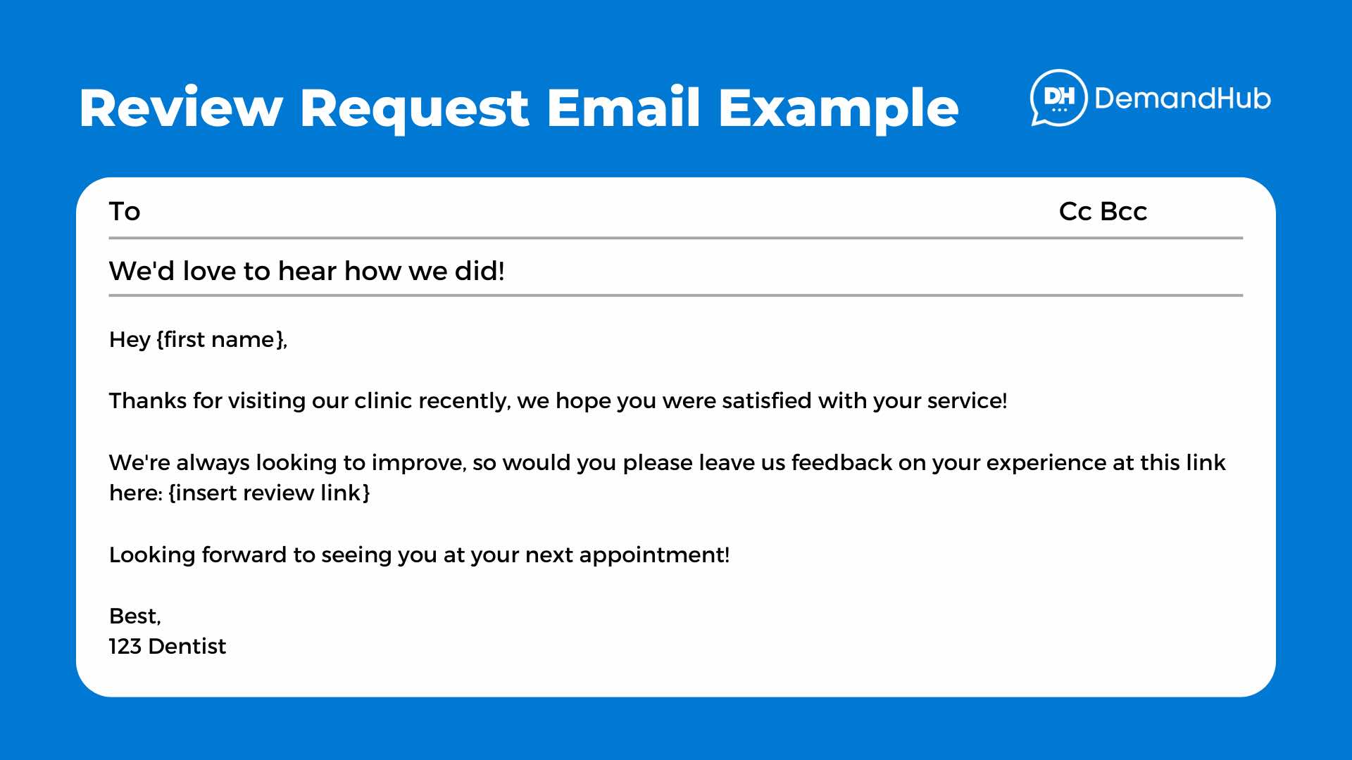 Example review request email