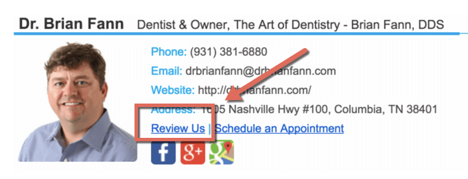 Incorporate the Google review link in your email signature