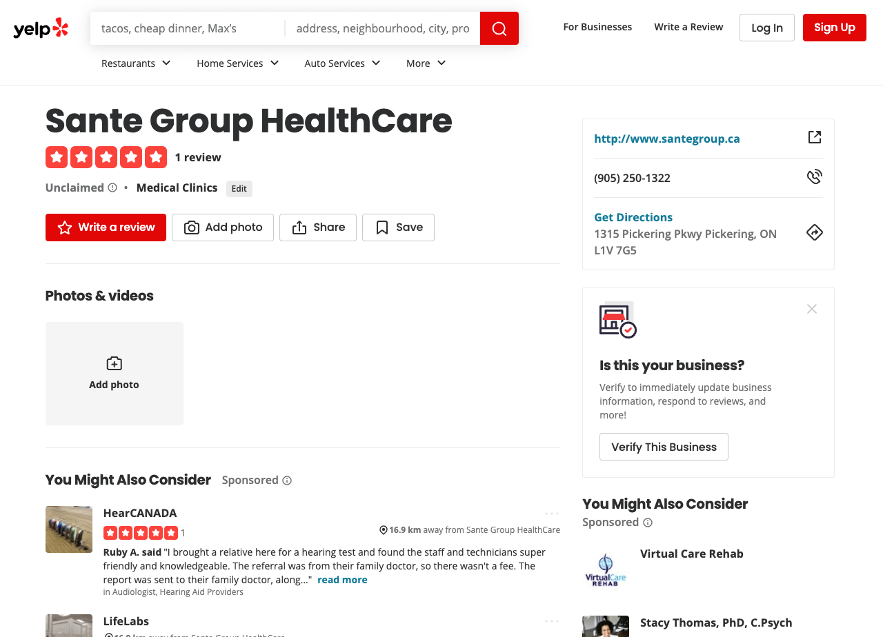 Yelp Healthcare Reviews