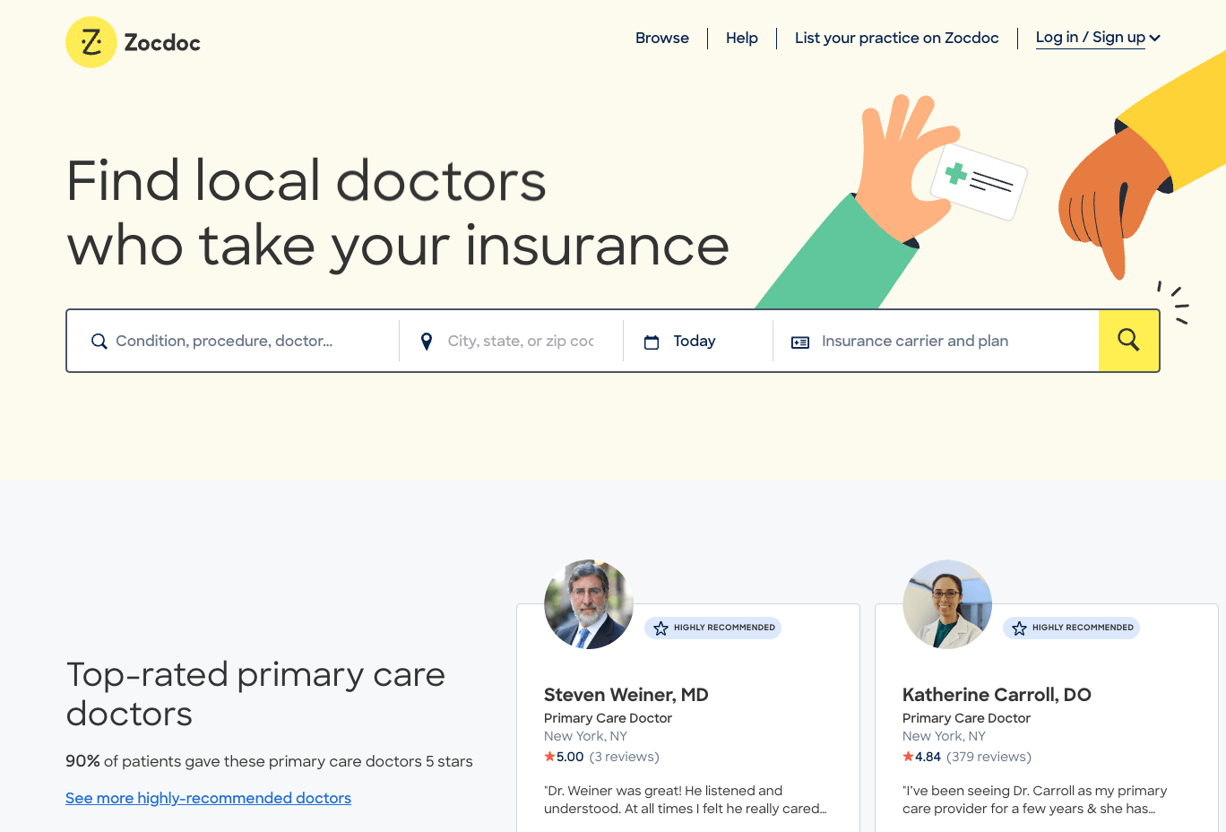 ZocDoc Website