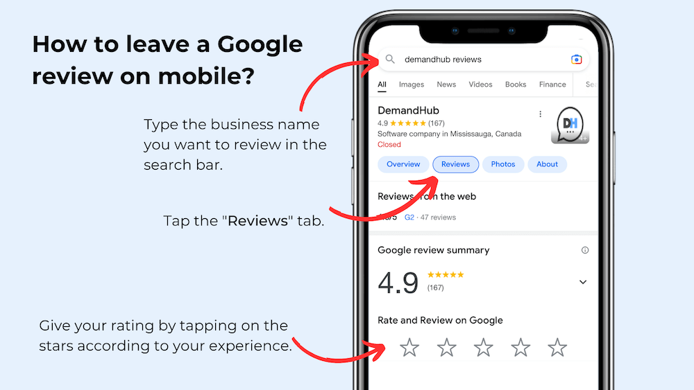 Leaving a Google Review on a Mobile Browser