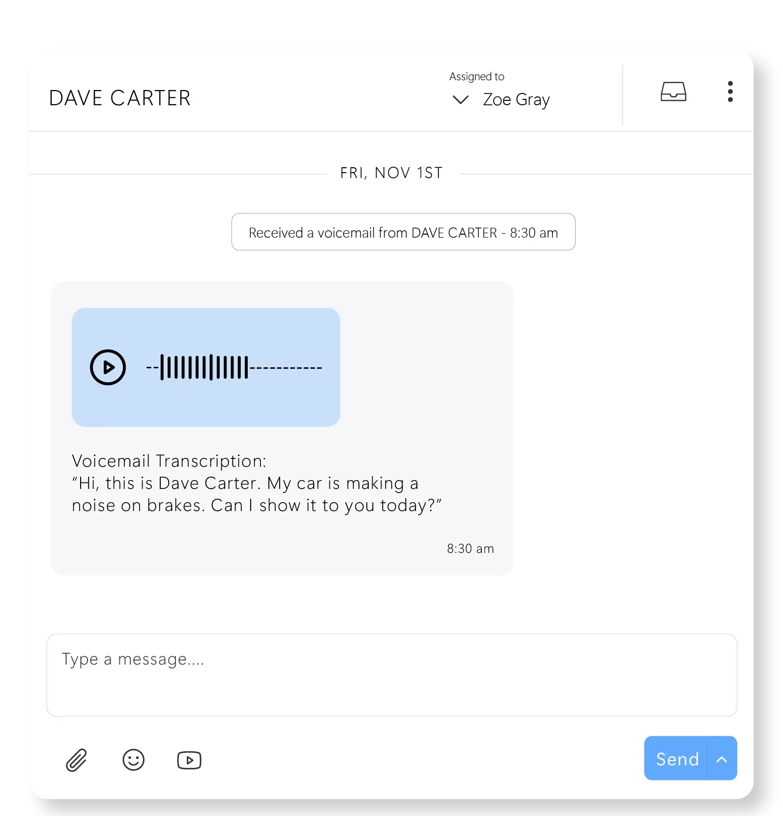 Voicemail Transcription feature in DemandHub