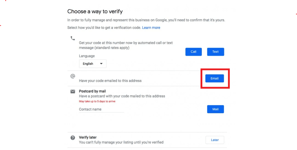 Verify Your Google Business Listing by Postcard