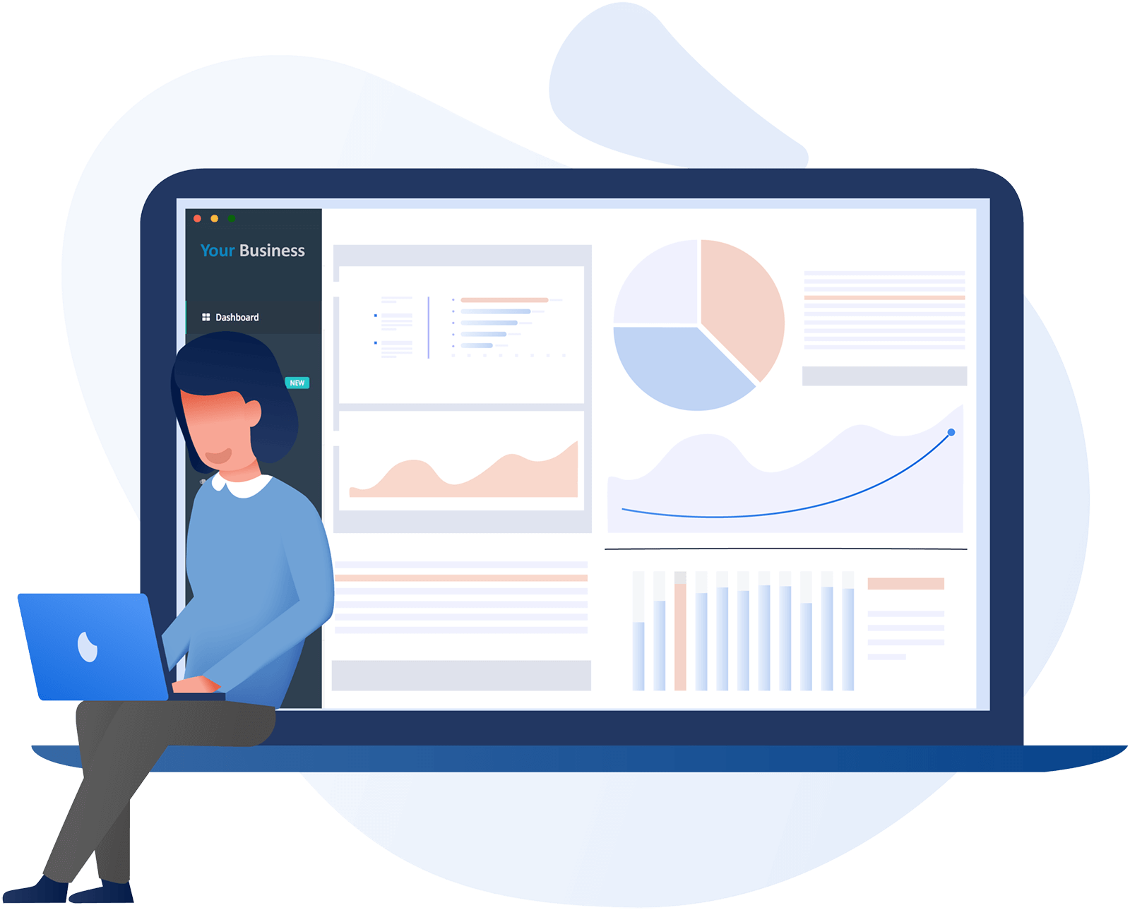 image of charts on dashboard