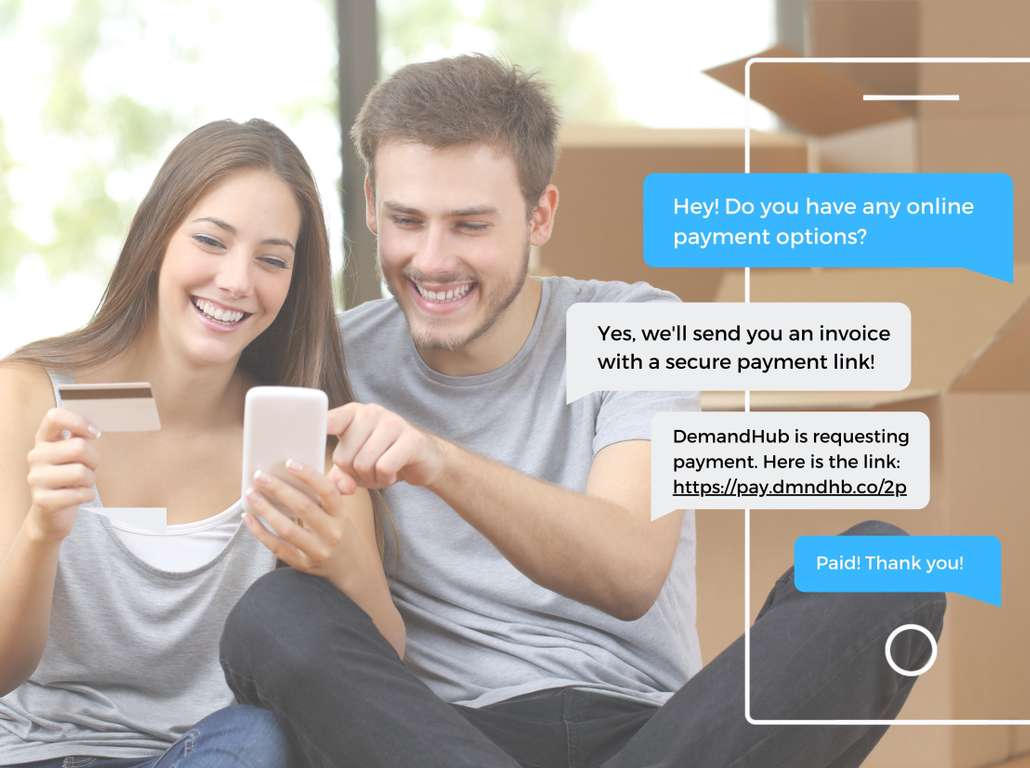 Text link payments for movers