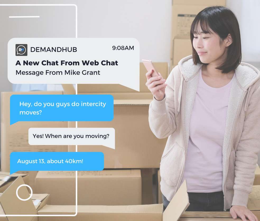 Start chats and conversations from your Moving Company website