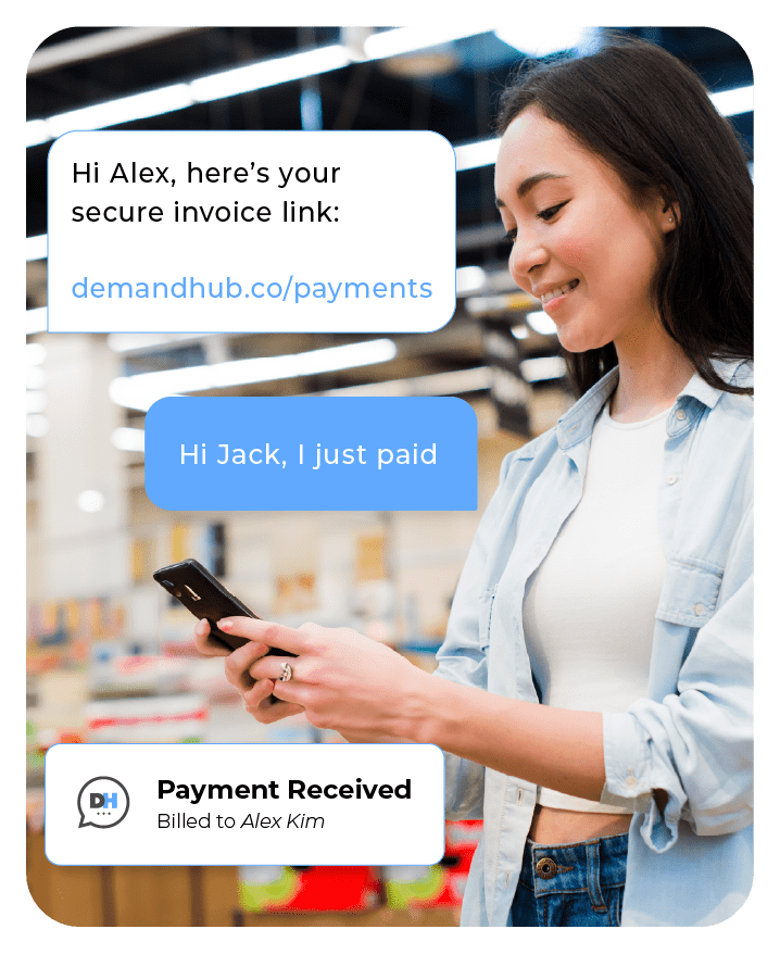 Payments through text messaging